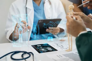 Who are the leading companies developing AI healthcare innovations?